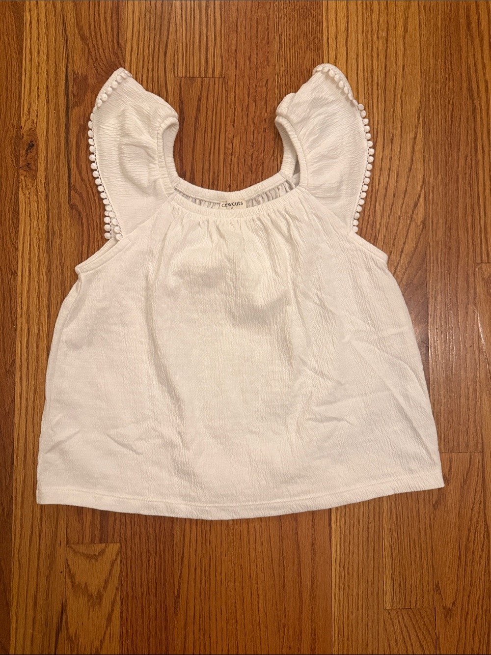 Girls' J crew White Flutter Sleeve Tank Top